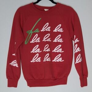 Vintage 90s Christmas Falalala Crewneck Sweatshirt Men's M Holidays Carol